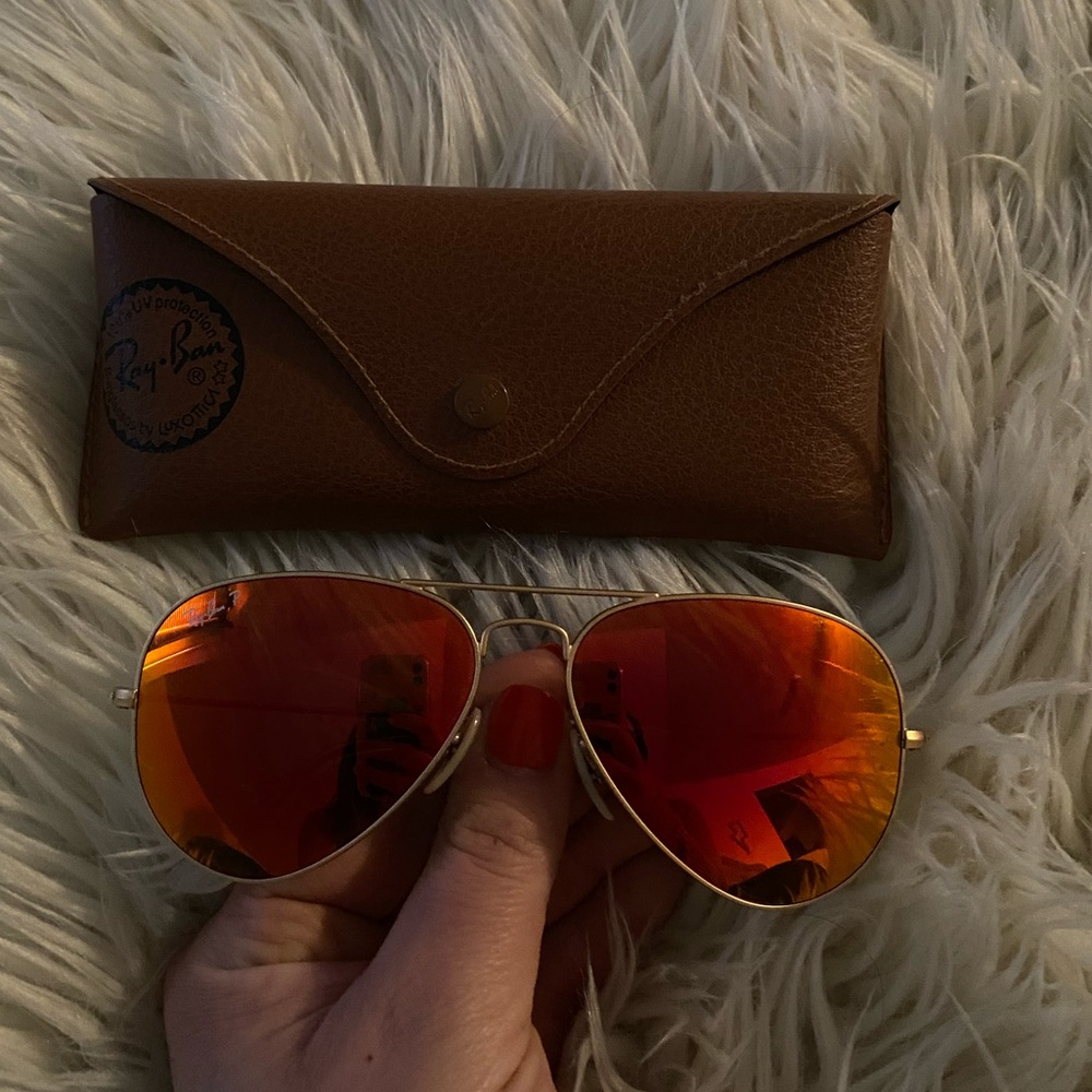 Polarized orange reflective ray ban aviator 58mm